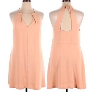 🛍️ ZARA Basic Halter Style Peach Dress w. Back Cut-Out - Size S
